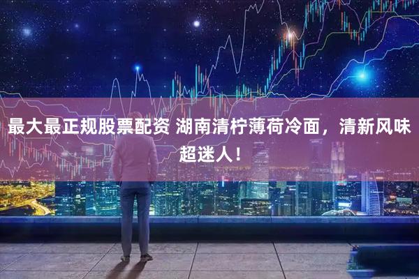最大最正规股票配资 湖南清柠薄荷冷面，清新风味超迷人！