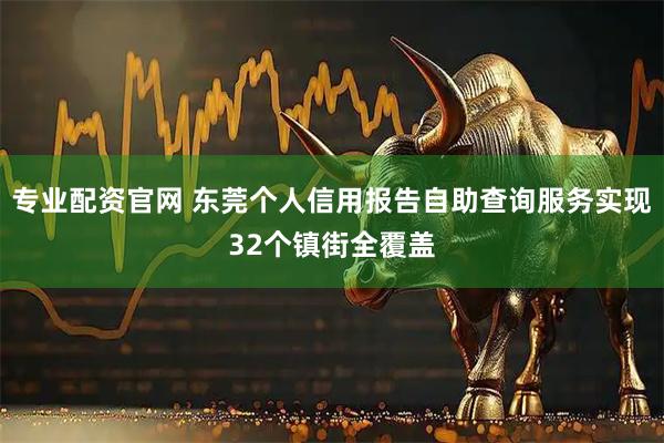 专业配资官网 东莞个人信用报告自助查询服务实现32个镇街全覆盖